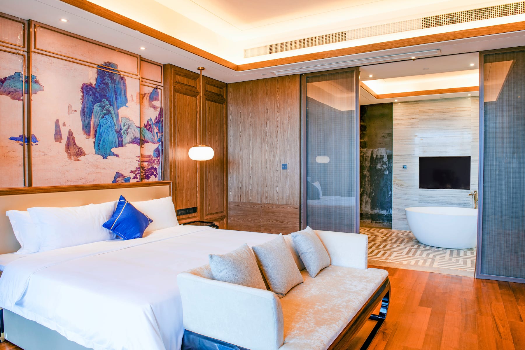 Guest room at the Wyndham Grand Plaza Royale Zhaotong in Zhaotong, Other than US/Canada